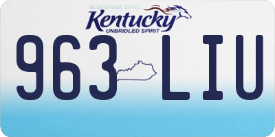 KY license plate 963LIU