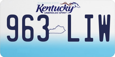 KY license plate 963LIW