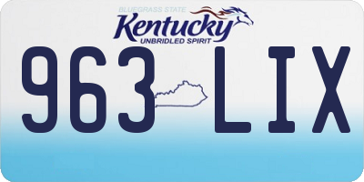 KY license plate 963LIX