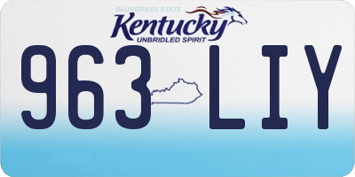KY license plate 963LIY