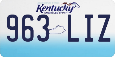 KY license plate 963LIZ