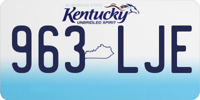 KY license plate 963LJE