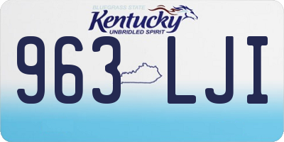 KY license plate 963LJI