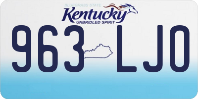 KY license plate 963LJO