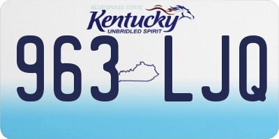 KY license plate 963LJQ
