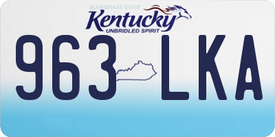 KY license plate 963LKA