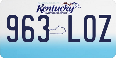 KY license plate 963LOZ