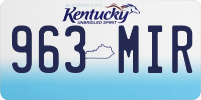 KY license plate 963MIR