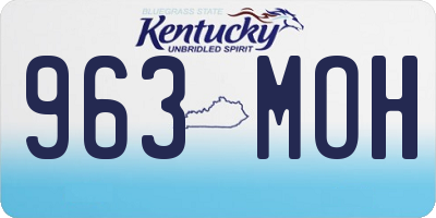 KY license plate 963MOH