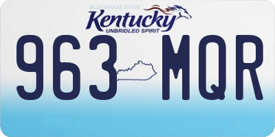 KY license plate 963MQR