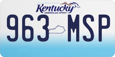 KY license plate 963MSP