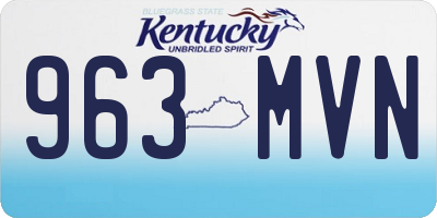 KY license plate 963MVN