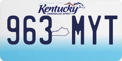 KY license plate 963MYT