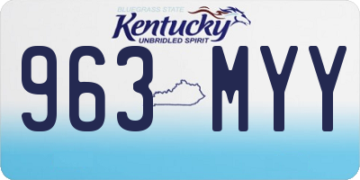 KY license plate 963MYY