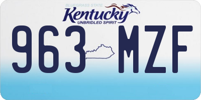 KY license plate 963MZF
