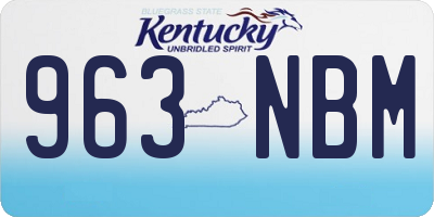 KY license plate 963NBM