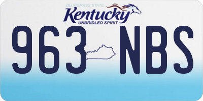 KY license plate 963NBS