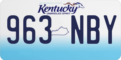 KY license plate 963NBY