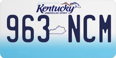 KY license plate 963NCM