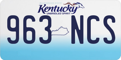 KY license plate 963NCS