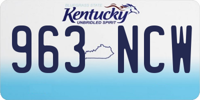 KY license plate 963NCW