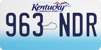 KY license plate 963NDR