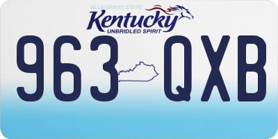 KY license plate 963QXB