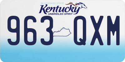 KY license plate 963QXM
