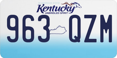 KY license plate 963QZM