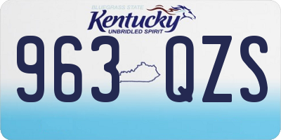 KY license plate 963QZS