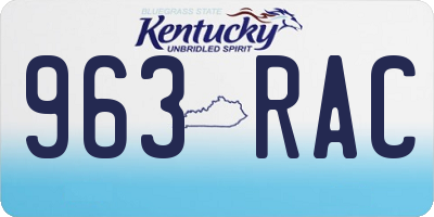 KY license plate 963RAC