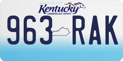 KY license plate 963RAK