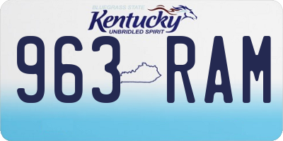 KY license plate 963RAM