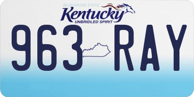 KY license plate 963RAY