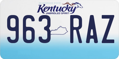 KY license plate 963RAZ