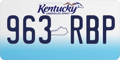 KY license plate 963RBP