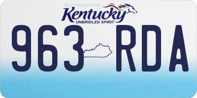 KY license plate 963RDA