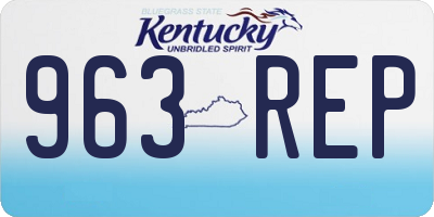 KY license plate 963REP