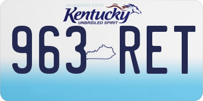 KY license plate 963RET