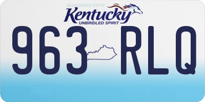 KY license plate 963RLQ