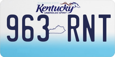KY license plate 963RNT