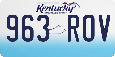 KY license plate 963ROV