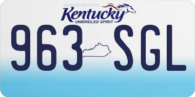 KY license plate 963SGL