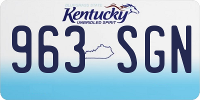 KY license plate 963SGN
