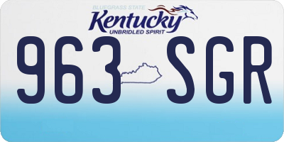 KY license plate 963SGR