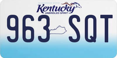 KY license plate 963SQT