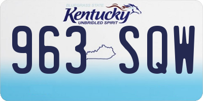 KY license plate 963SQW
