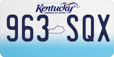 KY license plate 963SQX