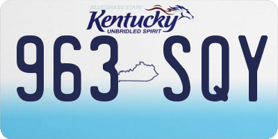 KY license plate 963SQY