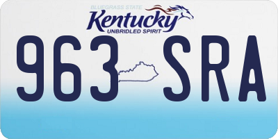 KY license plate 963SRA